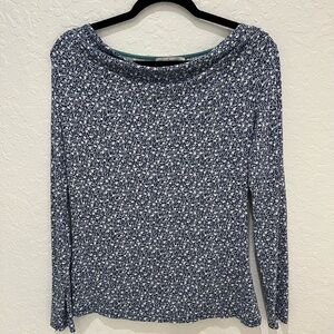 Boden Navy Floral Long Sleeve Top